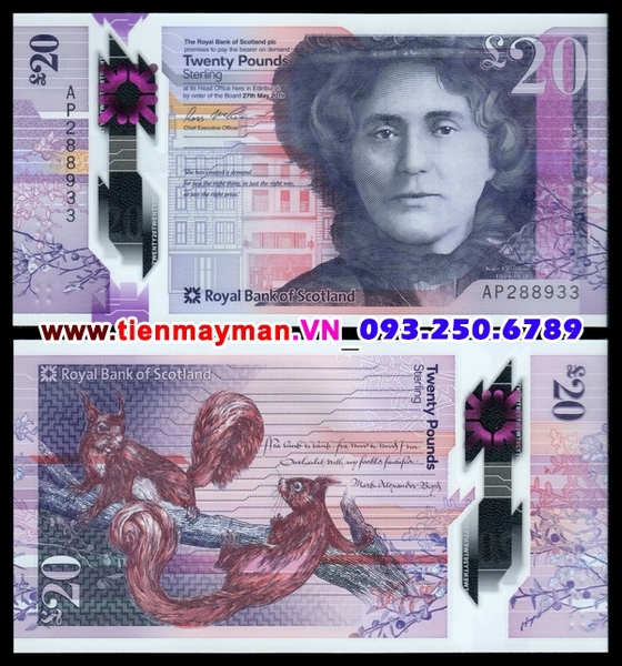 Tiền giấy Scotland 20 Pound 2020 UNC Bank of Scotland