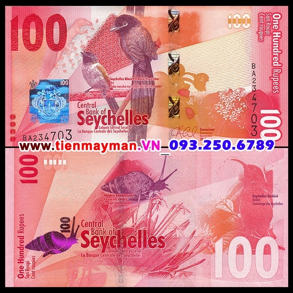 Tiền giấy Seyschelles 100 Rupees 2016 UNC