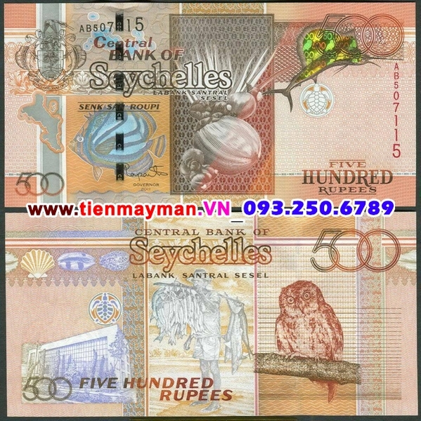 Tiền giấy Seyschelles 500 Rupees 2011 UNC