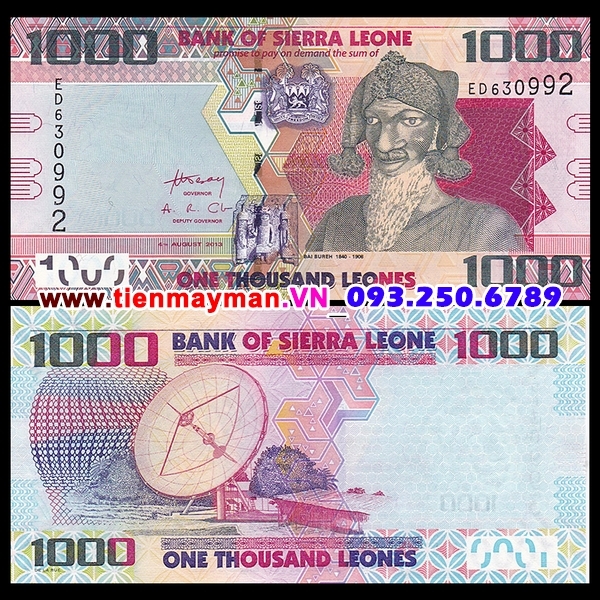 Tiền giấy Sierra Leone 1000 Leones 2010 UNC