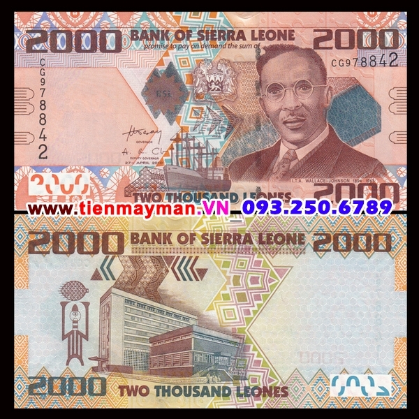 Tiền giấy Sierra Leone 2000 Leones 2010 UNC