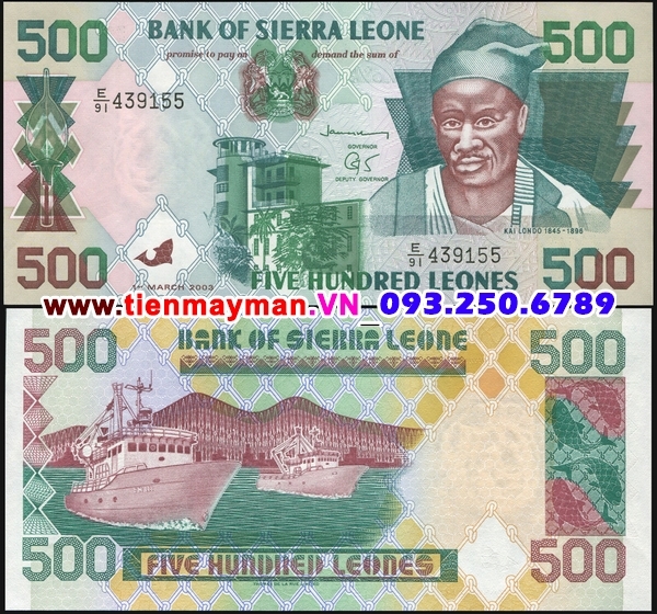 Tiền giấy Sierra Leone 500 Leones 2003 UNC