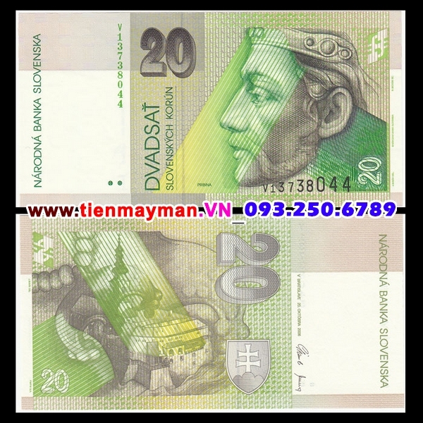Tiền giấy Slovakia 20 Korun 2006 UNC