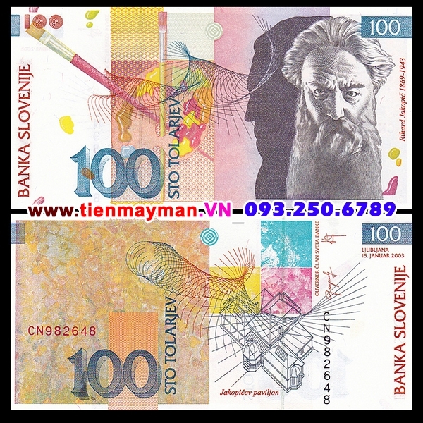 Tiền giấy Slovenia 100 Tolarjev 2003 UNC