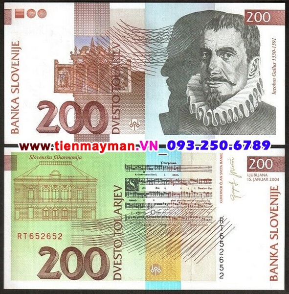 Tiền giấy Slovenia 200 Tolarjev 2001 UNC