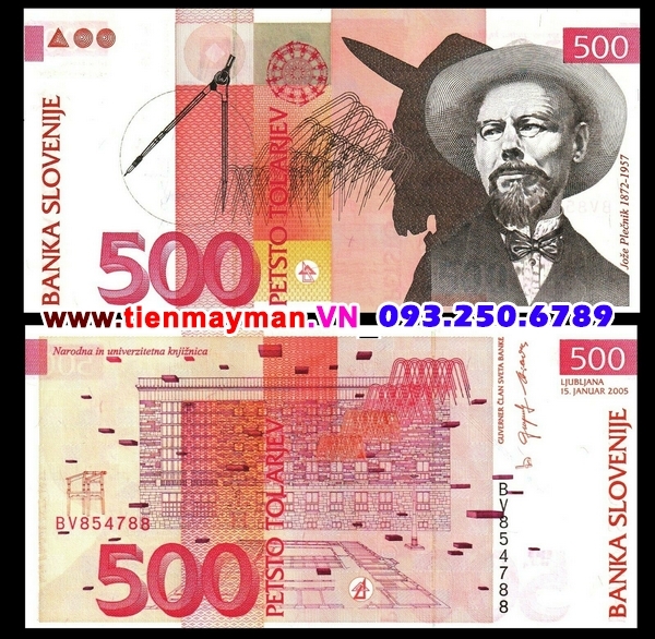 Tiền giấy Slovenia 500 Tolarjev 2001 UNC