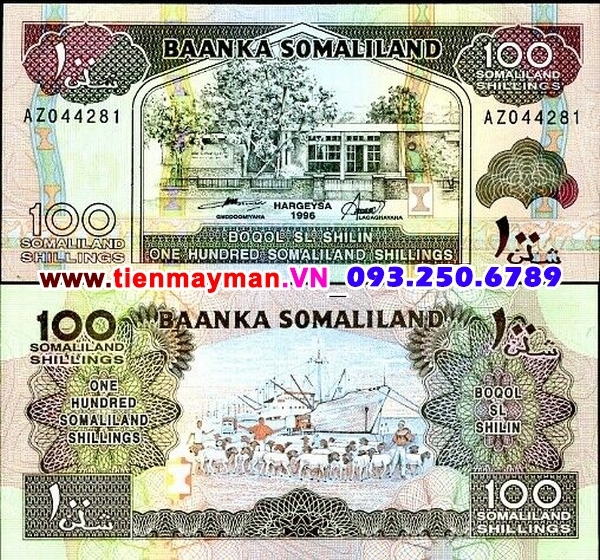Tiền giấy Somaliland 100 Shillings 1996 UNC