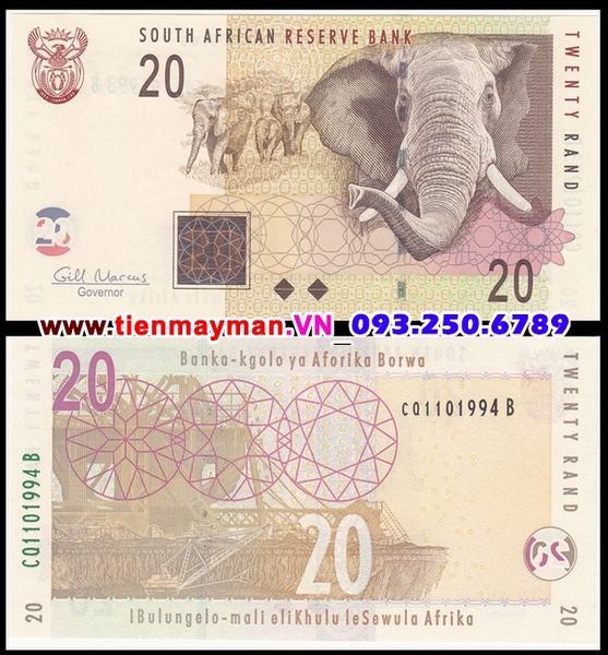 Tiền giấy Nam Phi 20 Rand 2009 UNC