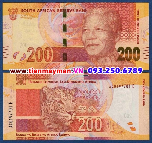 Tiền giấy Nam Phi 200 Rand 2012 UNC