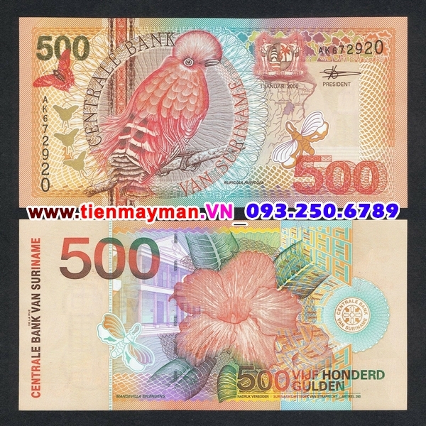 Tiền giấy Suriname 500 Gulden 2000 UNC