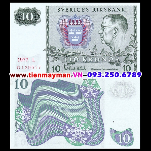 Tiền giấy Thuỵ Điển 10 Kronor 1985 UNC