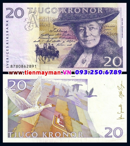 Tiền giấy Thuỵ Điển 20 Kronor 2008 UNC