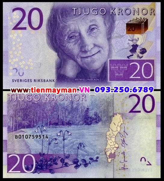Tiền giấy Thuỵ Điển 20 Kronor 2015 UNC