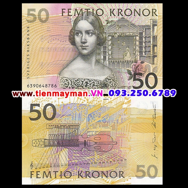 Tiền giấy Thuỵ Điển 50 Kronor 2008 UNC