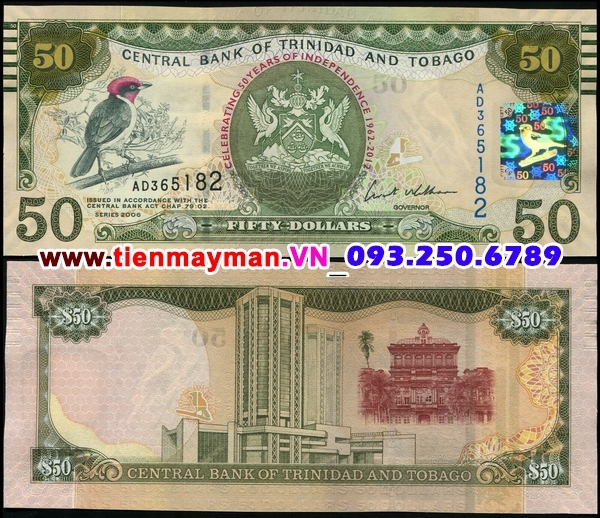 Tiền giấy Trinidad and Tobago 50 Dollar 2012 UNC