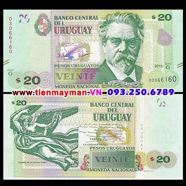 Tiền giấy Uruguay 20 pesos 2000 UNC