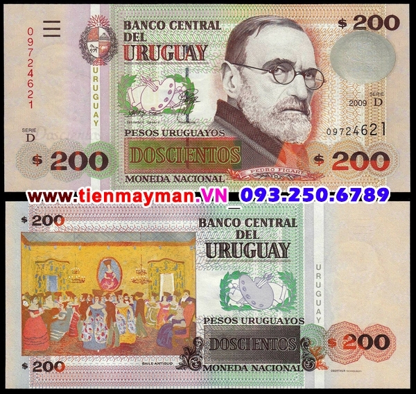 Tiền giấy Uruguay 200 Pesos 2009 UNC