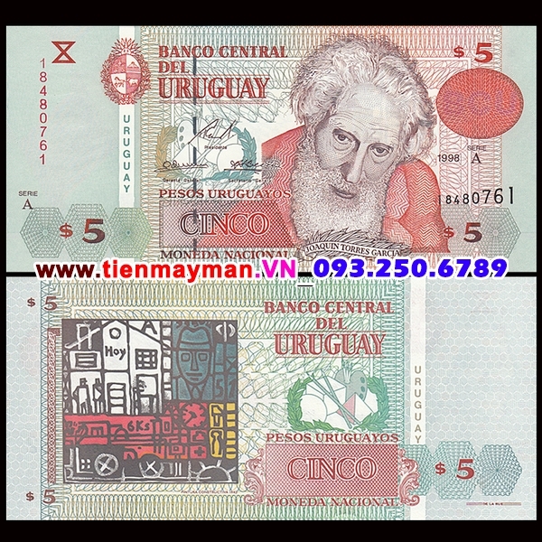 Tiền giấy Uruguay 5 Pesos 1998 UNC