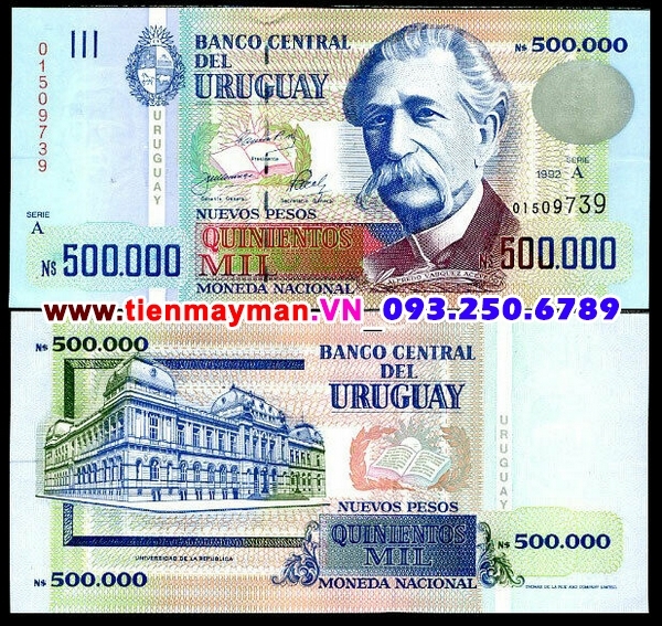 Tiền giấy Uruguay 500000 Pesos 1992 UNC