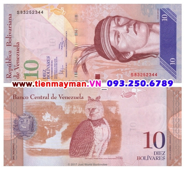 Tiền giấy Venezuela 10 Bolivares 2011 UNC
