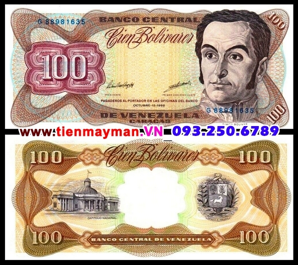 Tiền giấy Venezuela 100 Bolivares 1981 UNC