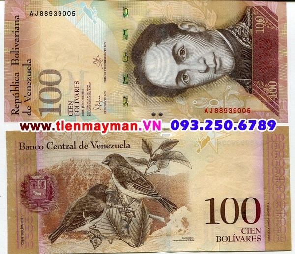 Tiền giấy Venezuela 100 Bolivares 2015 UNC