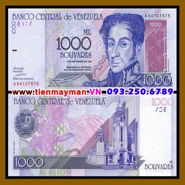 Tiền giấy Venezuela 1000 Bolivares 1998 UNC