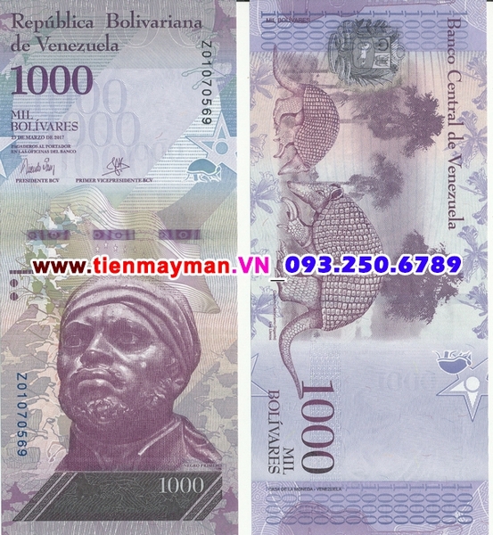 Tiền giấy Venezuela 1000 Bolivares 2017 UNC