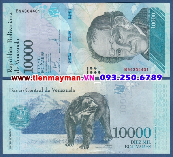 Tiền giấy Venezuela 10000 Bolivares 2017 UNC