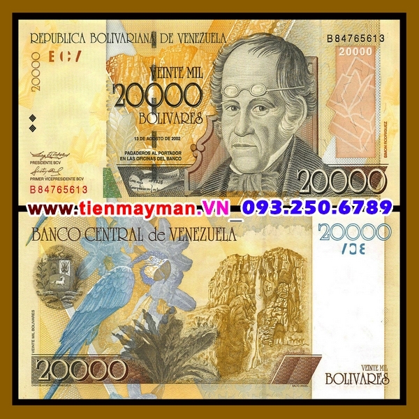 Tiền giấy Venezuela 20000 Bolivares 2002 UNC