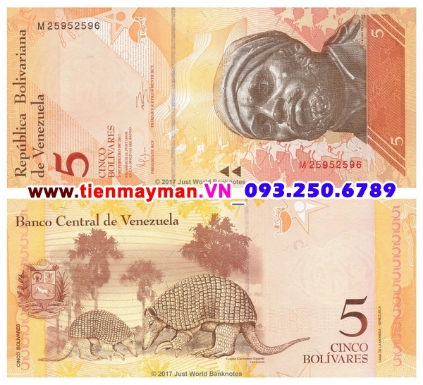 Tiền giấy Venezuela 5 Bolivares 2011 UNC