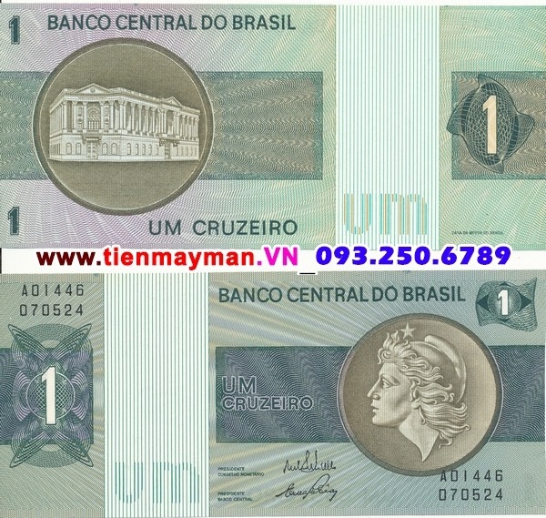 Tiền giấy Brazil 1 Cruzeiros 1972 UNC