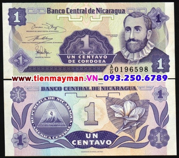 Tiền giấy Nicaragua 1 Centavos 1990 UNC