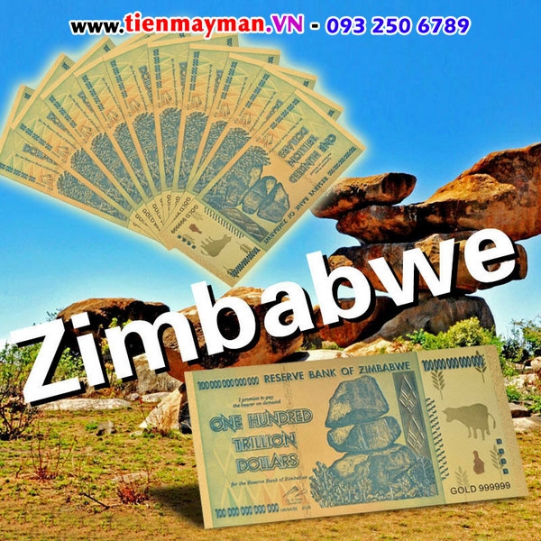 Tiền 100 Nghìn Tỷ Zimbabwe mạ vàng