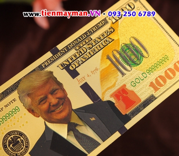 Tiền 1000 USD mạ vàng Donald Trump