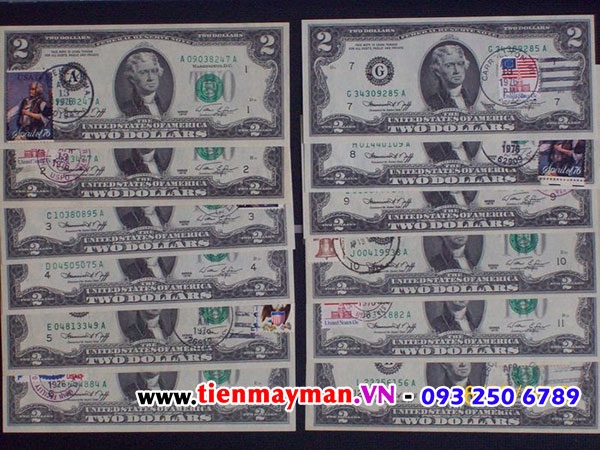 các mẫu 2 USD 1976 dán tem giá cực rẻ