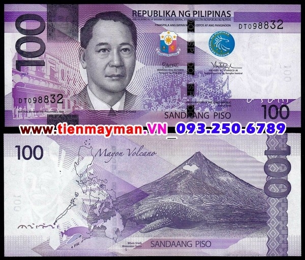 Tiền giấy Philippines 100 Piso 2014 UNC