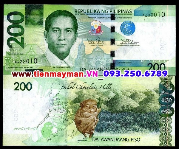 Tiền giấy Philippines 200 Piso 2013 UNC
