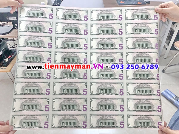 tấm 5 USD uncut 32 tờ chưa cắt