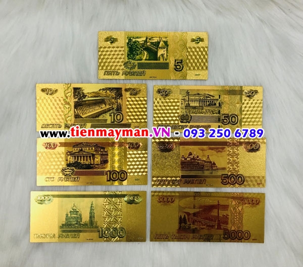 bộ tiền Nga 7 tờ lưu niệm plastic