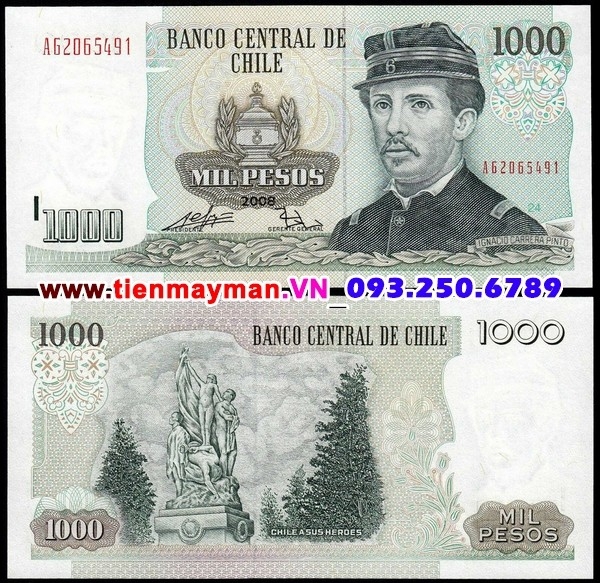 Tiền giấy Chile 1000 Pesos 2008 UNC