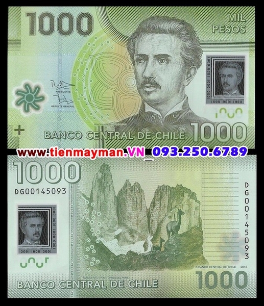 Tiền giấy Chile 1000 Pesos 2011 UNC polymer