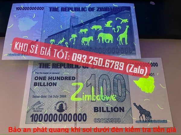 Tờ Tiền Lưu Niệm 100 Tỷ Dollar Zimbabwe siêu khủng