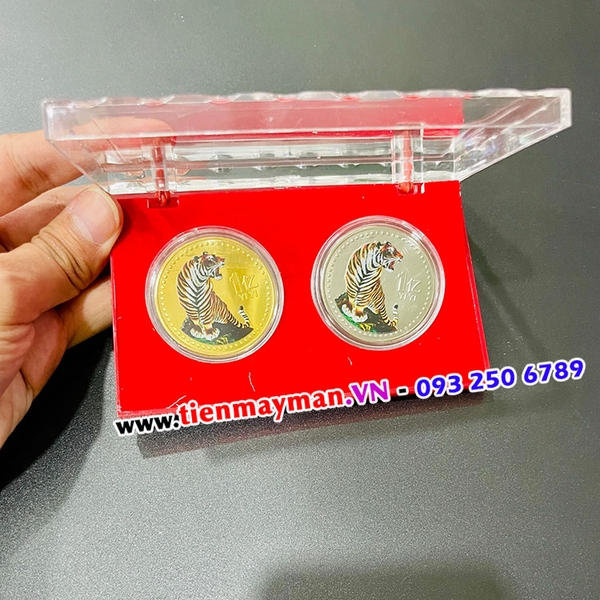 tiền xu hình con cọp Đài Loan cực đẹp