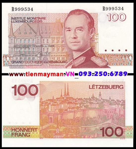 Tiền giấy Luxembourg 100 Francs 1986 UNC