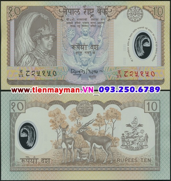 Tiền giấy Nepal 10 Rupees 2002 UNC polymer