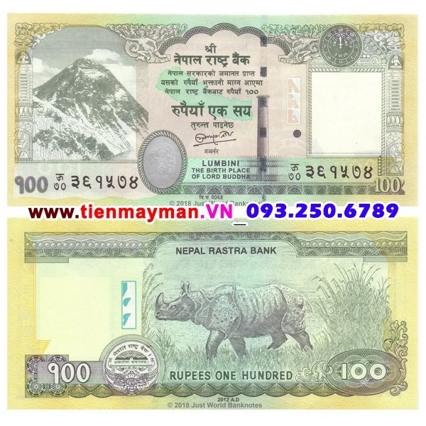 Tiền giấy Nepal 100 Rupees 2012 UNC