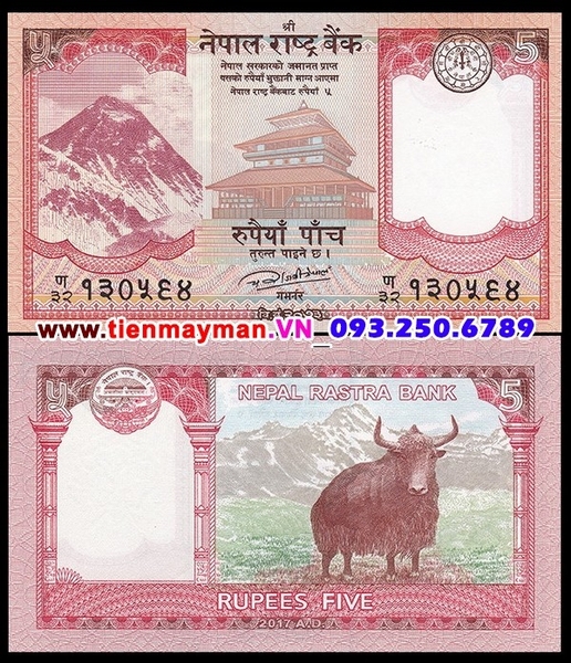 Tiền giấy Nepal 5 Rupees 2017 UNC