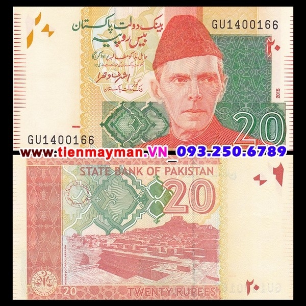 Tiền giấy Pakistan 20 rupees 2012 UNC