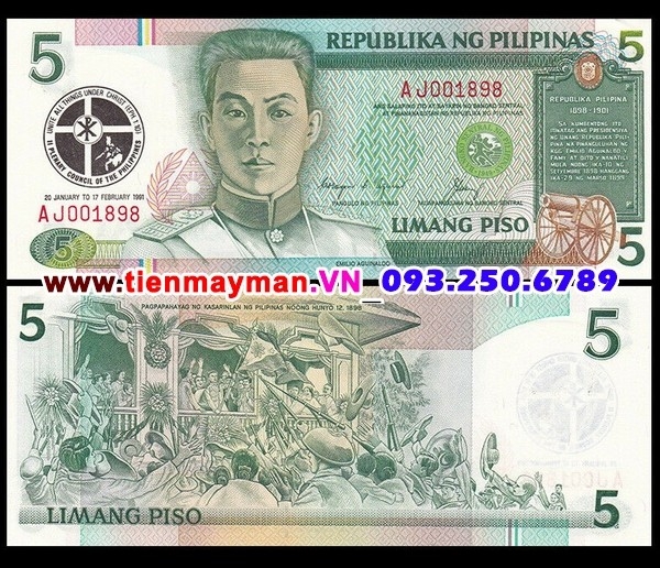 Tiền giấy Philippines 5 Piso 1991 UNC